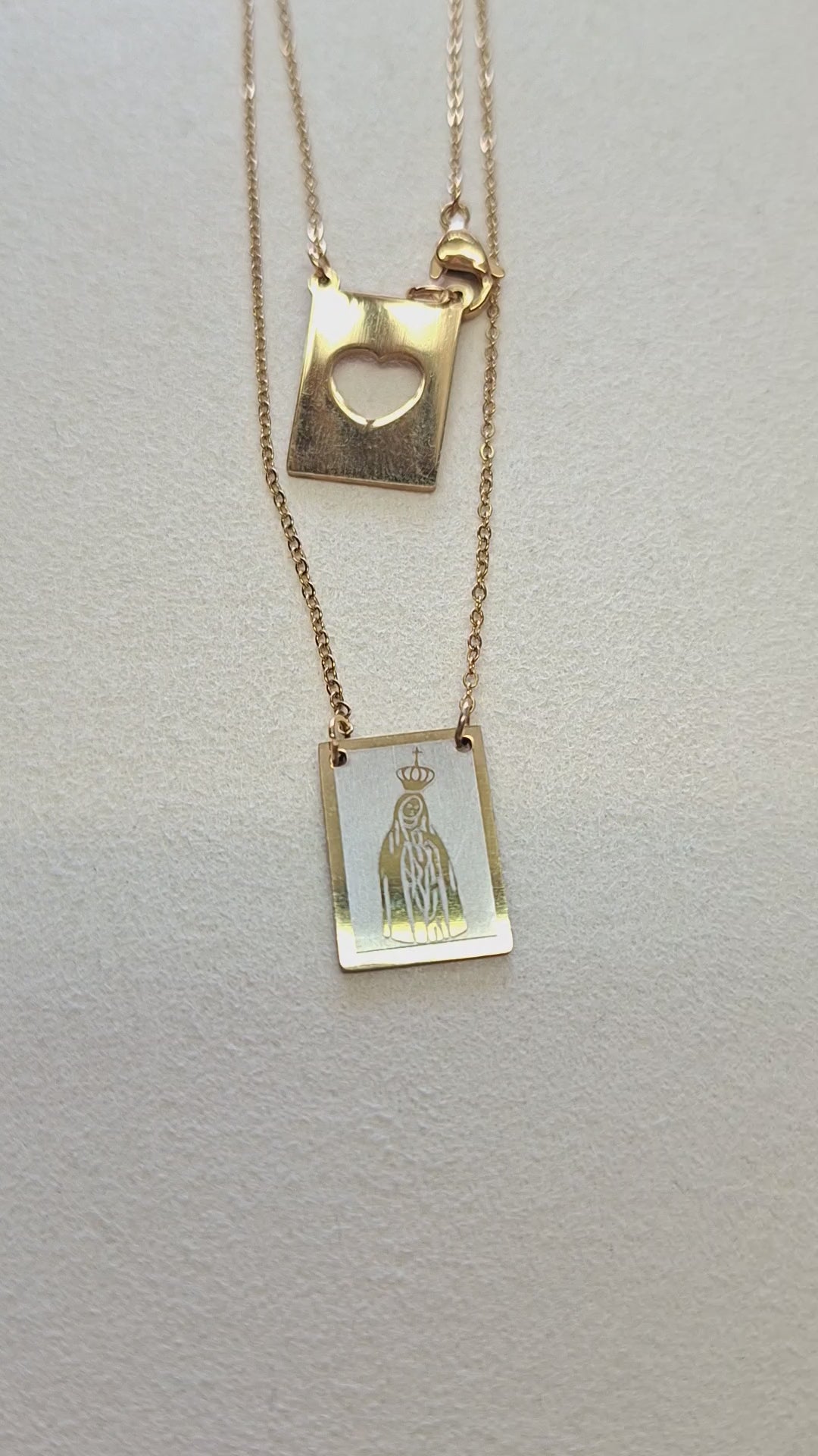 Escapulário Nossa Senhora de Fátima e Coração
